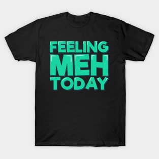 Feeling Meh Today Aesthetic Lettering Design T-Shirt